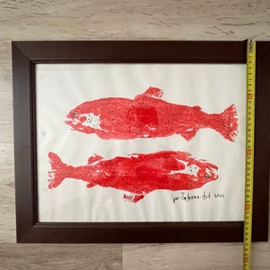 Gyotaku fish prints, Feng shui painting, House warming gifts new home, Japanese wall art, Housewarming gift first home image 5