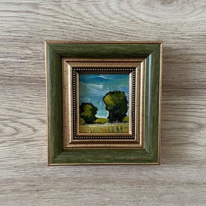 Oil painting miniature, Oil painting original, Original art painting, Mini vintage painting, Vintage painting original