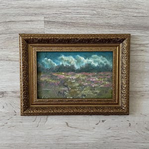 Pintura al óleo original vintage, Pintura al óleo original, Pintura al óleo vintage original, Pintura al óleo original, Pintura vintage con marco dorado