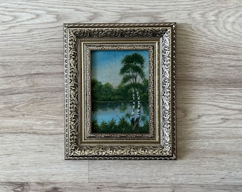 Oil painting original, Vintage oil painting original, Oil paintings vintage, Vintage painting framed, Landscape painting framed