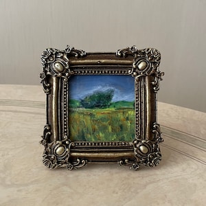 Pintura en miniatura original, Pintura al óleo en miniatura, Pintura al óleo en miniatura, Pintura al óleo original, Pintura al óleo original vintage