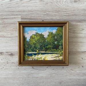 Pintura al óleo antigua original, Pintura al óleo original, Pintura al óleo antigua enmarcada, Pintura vintage con marco dorado, Pintura antigua original