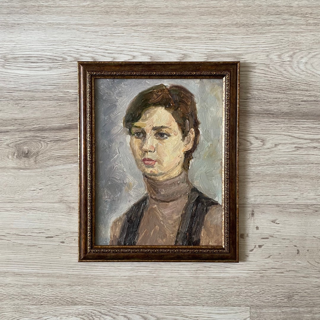 Oil Painting Portrait Woman Vintage, Original Vintage Painting ...