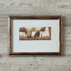Original watercolor painting, Vintage watercolor painting, Vintage painting original,  Decor wall art original vintage