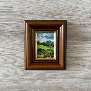 Miniatura de pintura al óleo, Pintura al óleo original, Pintura de arte original, Mini pintura vintage, Pintura vintage original