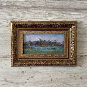 Pintura al óleo original antigua, Pintura al óleo original, Pintura al óleo antigua enmarcada, Pintura al óleo original, Pintura antigua original