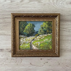 Pintura al óleo original antigua, Pintura al óleo original, Pintura al óleo antigua enmarcada, Pintura al óleo original vintage, Pintura antigua original