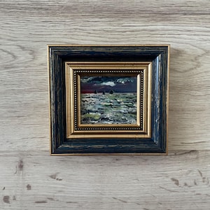 Oil painting miniature, Oil painting original, Original art painting, Mini vintage painting, Vintage painting original