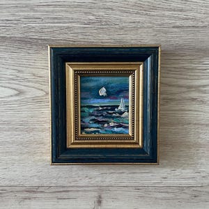 Ölgemälde Miniatur, Original Ölgemälde, Original Kunst Gemälde, Mini Vintage Gemälde, impressionistische Ölgemälde