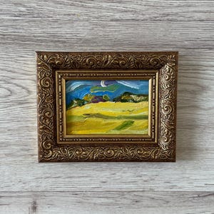 Impressionistisches Ölgemälde, Ölgemälde Miniatur, Ölgemälde original, Original Kunstmalerei, Original Ölgemälde