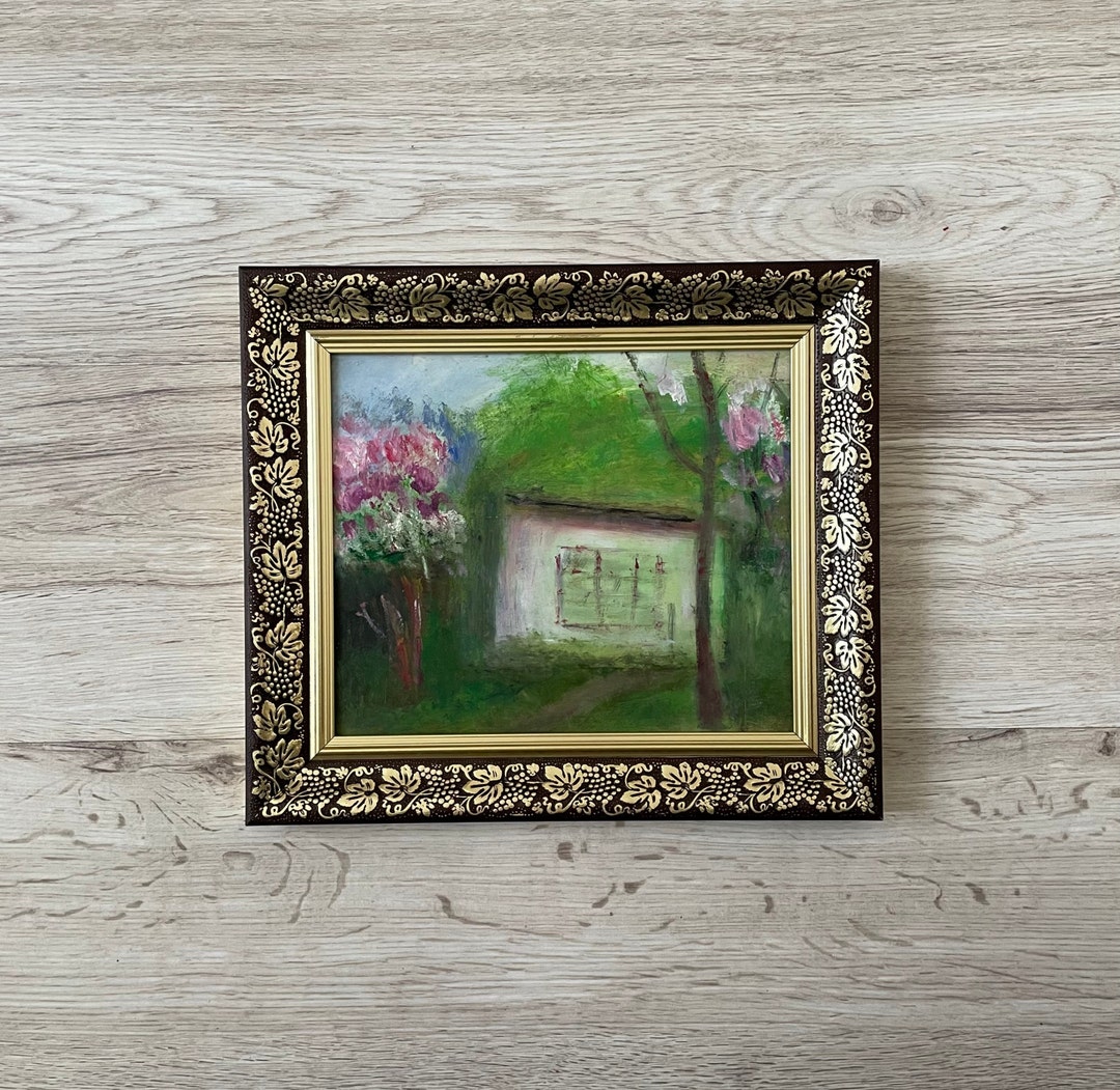 Gold Framed Vintage Painting, Vintage Landscape Painting Original
