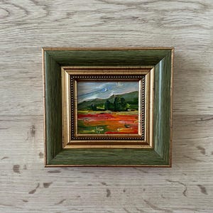 Oil painting miniature, Oil painting original, Original art painting, Mini vintage painting, Vintage painting original