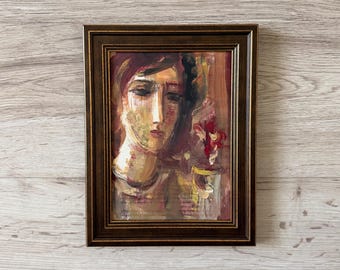 Antique oil painting original, Oil painting original, Portrait painting vintage, Oil painting original vintage, Original oil painting