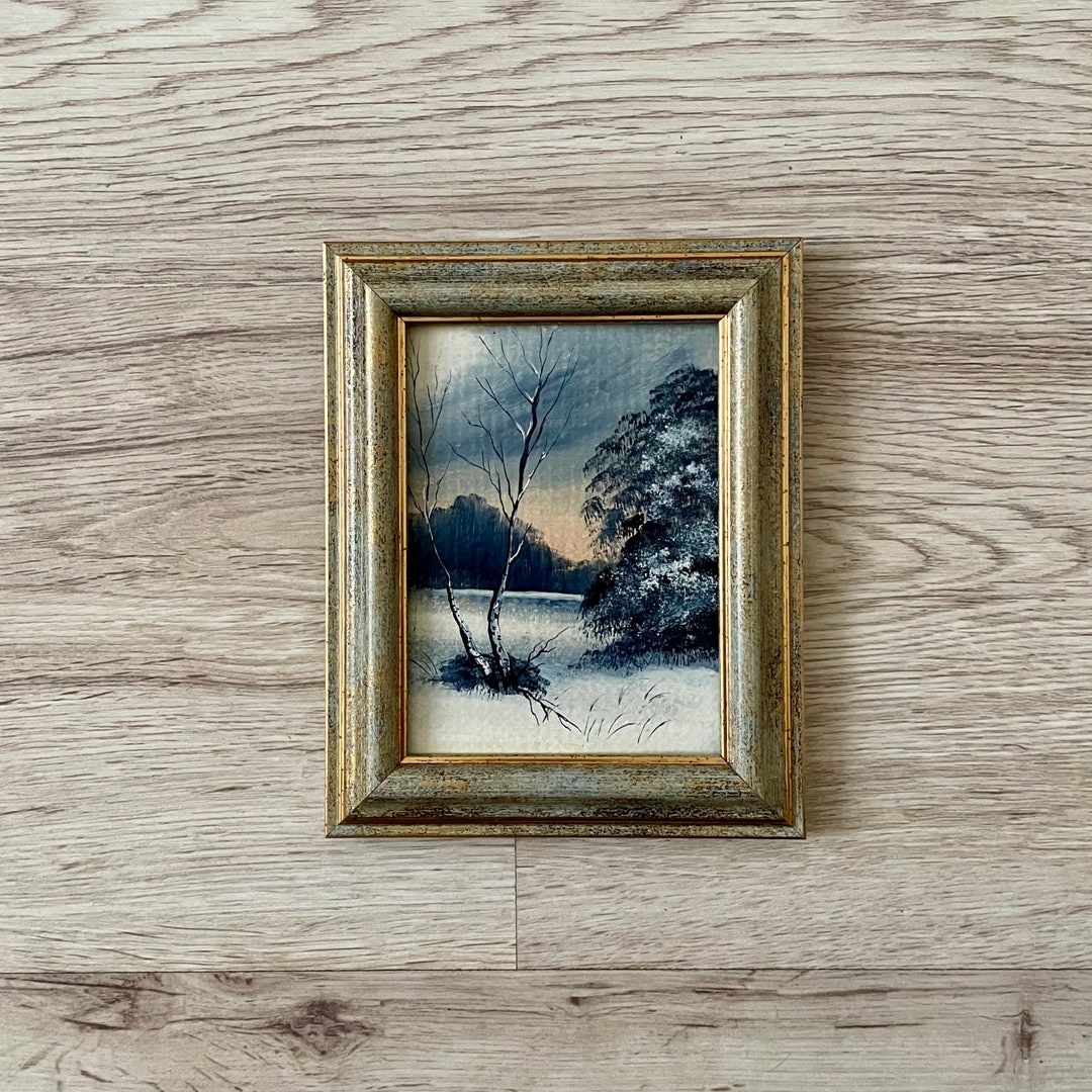 Oil Painting Original Vintage, Gold Framed Vintage Painting, Original