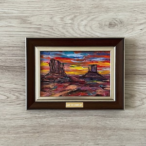 Impressionistische Malerei, Ölgemälde original klein, Ölgemälde miniatur, Bilder auf Leinwand original, gerahmte originale Kunst