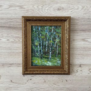 Pintura al óleo antigua original, Pintura al óleo original, Pintura al óleo antigua enmarcada, Pintura vintage con marco dorado, Pintura antigua original