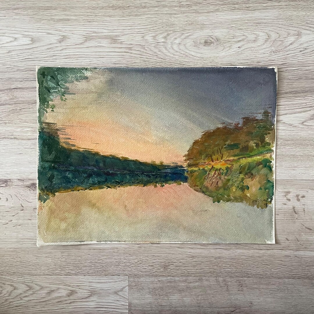 Antique Watercolor Painting, Vintage Painting Original, Original ...