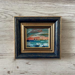 Ölgemälde Miniatur, Ölmalerei original, Originalkunst Gemälde, Miniatur Ölgemälde