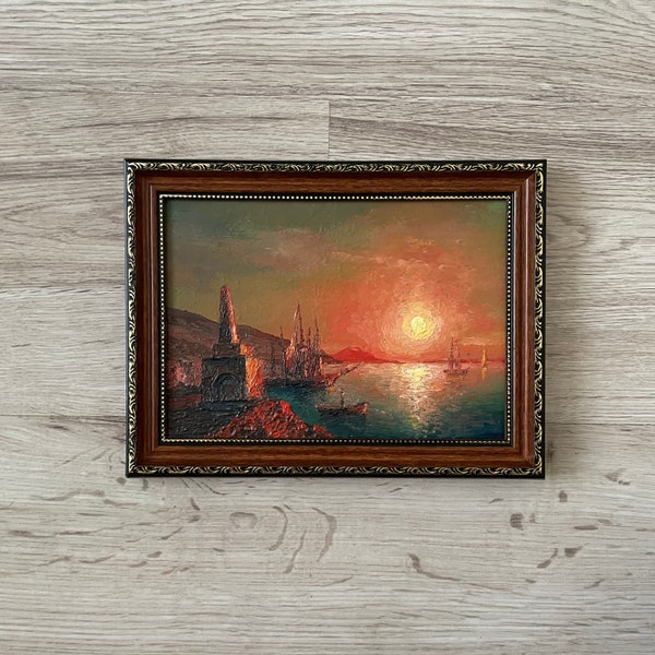 Seascape oil painting, Original oil painting vintage, Vintage oil painting original, Original oil painting, Vintage painting original