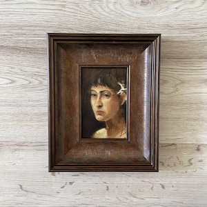 Origineel vintage olieverfschilderij, origineel olieverfschilderij, vintage origineel schilderij, portretten vintage schilderij, origineel olieverfschilderij