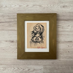 Vintage Portrait Frau, Original Vintage-Gemälde, Portraitmalerei Vintage, Vintage-Gemälde Original, Portraitmalerei