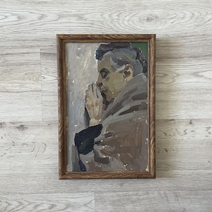 Pintura a óleo antiga original, Pintura de retrato vintage, Pinturas a óleo vintage, Pintura a óleo original vintage, Pintura a óleo original