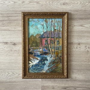 Pintura al óleo original antigua, Pintura al óleo original, Pintura al óleo antigua enmarcada, Pintura al óleo original vintage, Pintura antigua original