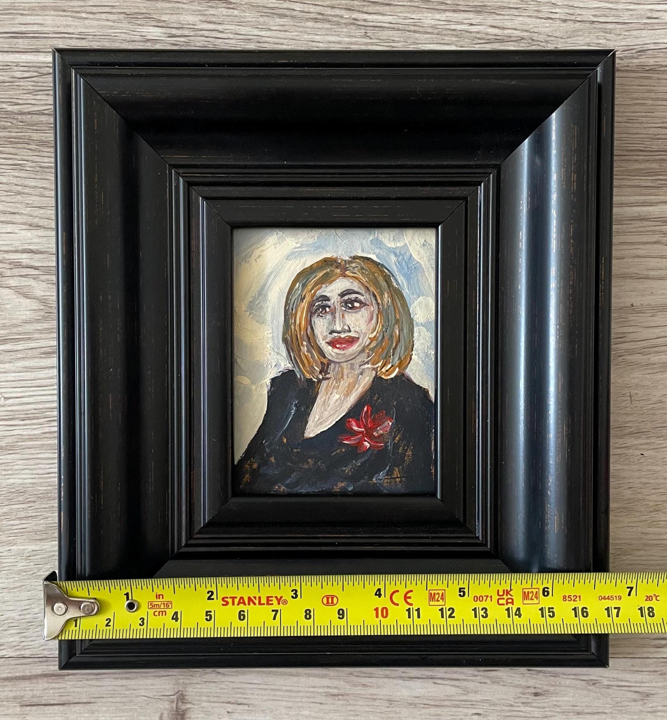 作者不明 アート作品 5点セット 女性 人物画 イラスト絵画 額装風