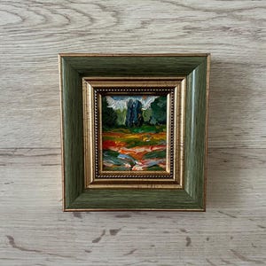 Miniatura de pintura al óleo, Pintura al óleo original, Pintura de arte original, Mini pintura vintage, Pintura vintage original