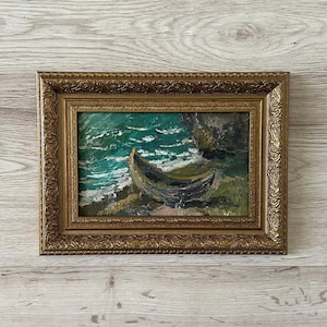 Pintura a óleo original vintage, Pintura a óleo antiga original, Pintura a óleo original, Pintura a óleo antiga emoldurada, Pintura antiga original