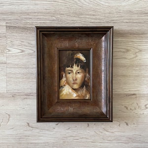 Origineel vintage olieverfschilderij, origineel olieverfschilderij, vintage origineel schilderij, portretten vintage schilderij, origineel olieverfschilderij