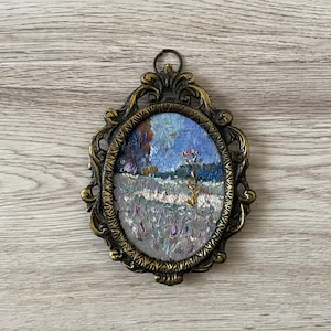 Oil painting original, Original vintage miniature painting, Original oil painting, Original miniature painting, Miniature oil painting
