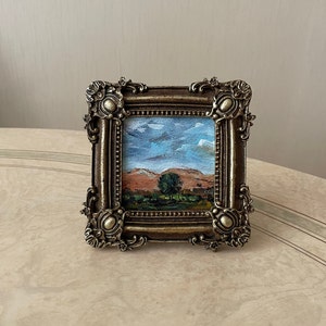 Pintura en miniatura original, Pintura al óleo en miniatura, Pintura al óleo en miniatura, Pintura al óleo original, Pintura al óleo original vintage