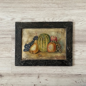 Pintura a óleo antiga emoldurada, Pintura vintage emoldurada, Pintura a óleo antiga original, Pintura a óleo original, Pintura antiga original