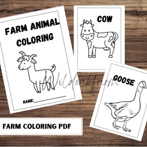 Farm Animals Coloring DIGITAL DOWNLOAD PDF, Toddler Worksheet ...