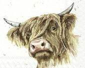 Farmfriends Galloway Highland Cow Paper Napkin Serviette For Decoupage Scrapbooking