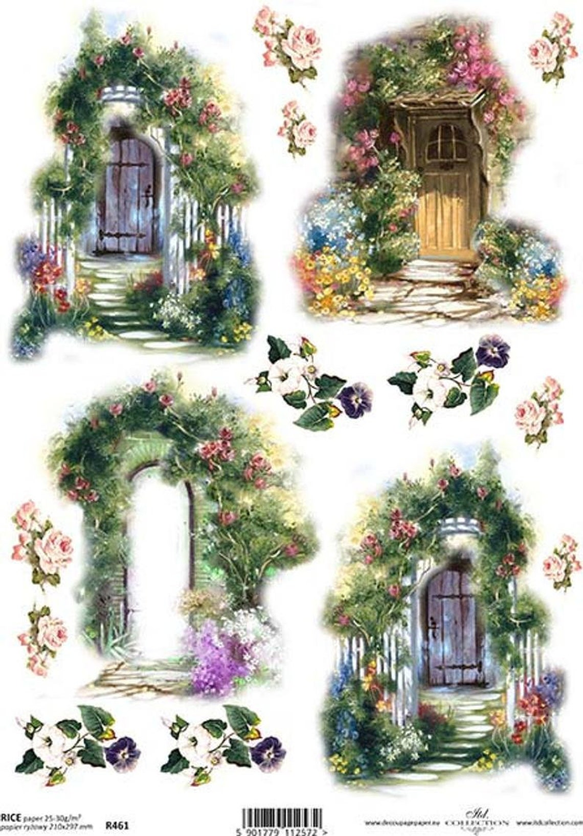 Door Doors A4 Rice Paper For Decoupage Scrapbooking Paper Etsy
