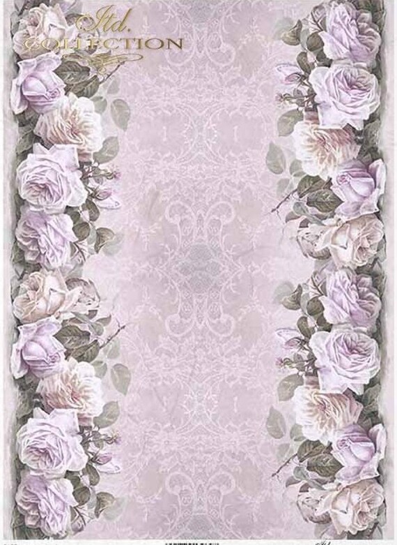 Vintage Rosas Rosas Borde Flores A4 Papel de Arroz Para - Etsy México Vintage Rosas Rosas Borde Flores A4 Papel de Arroz Para - Etsy México