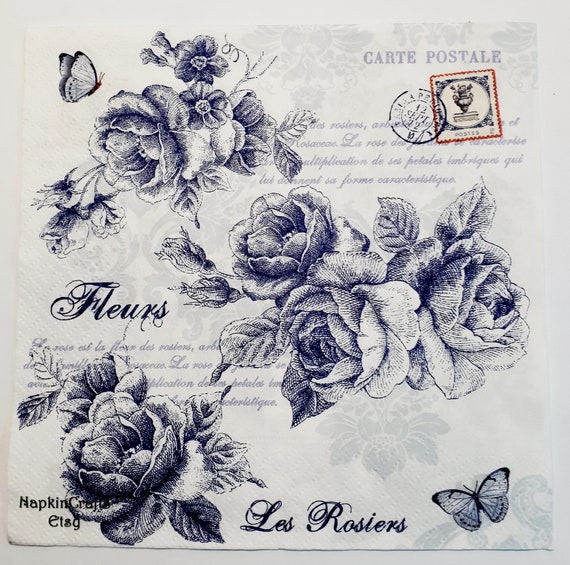 love design Vintage 4 Single paper decoupage napkins -658 roses SAGEN