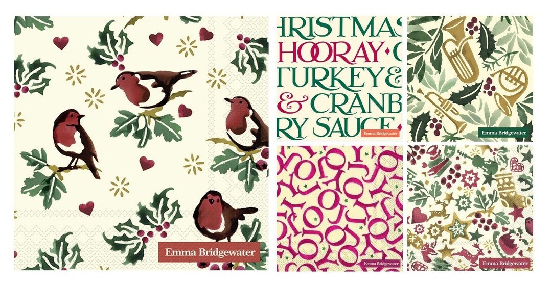 Emma Bridgewater Christmas Napkins Assorted Cocktail Sized Etsy UK