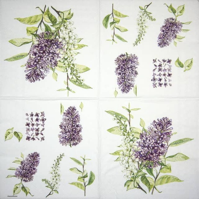 Lilac Flowers Paper Napkin Serviette for Decoupage Etsy UK