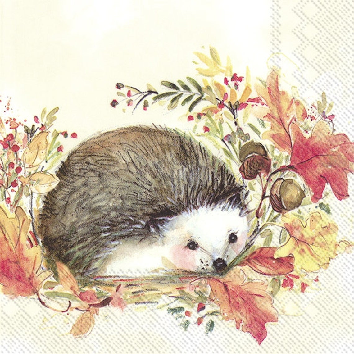 Sweet Hedgehog Cocktail And Luncheon Paper Napkin Serviette Etsy