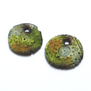 Rustic charms, ceramic, handmade, jewelry components