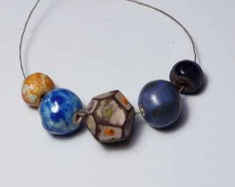 Ceramic beads, handmade, artisan, unique