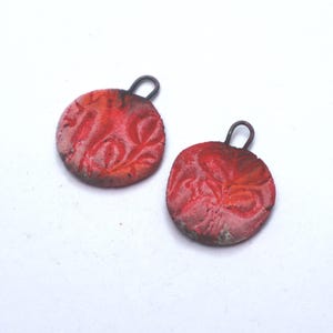 Rustic charms, ceramic, handmade, jewelry components