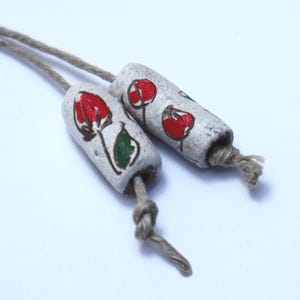 Cuentas de cerámica, dijes hechos a mano, suministros para aretes artesanales, componentes para aretes