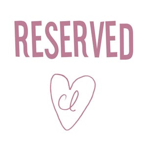 Reserved for Amanda
