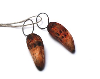 Ceramic charms, handmade, rustic, artisan earrings components