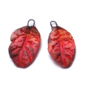 Rustic charms, ceramic, handmade, jewelry components