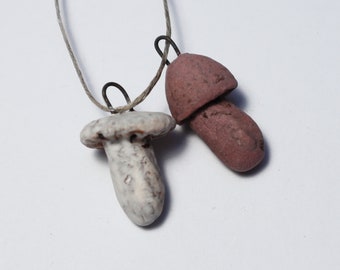 Ceramic charms, unglazed, handmade, rustic, artisan earrings components